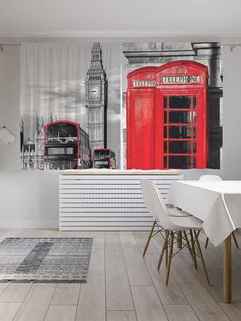 Комплект штор JoyArty Эксурсия по Лондону Oxford DeLux 1.45x1.8 м (2 шт)