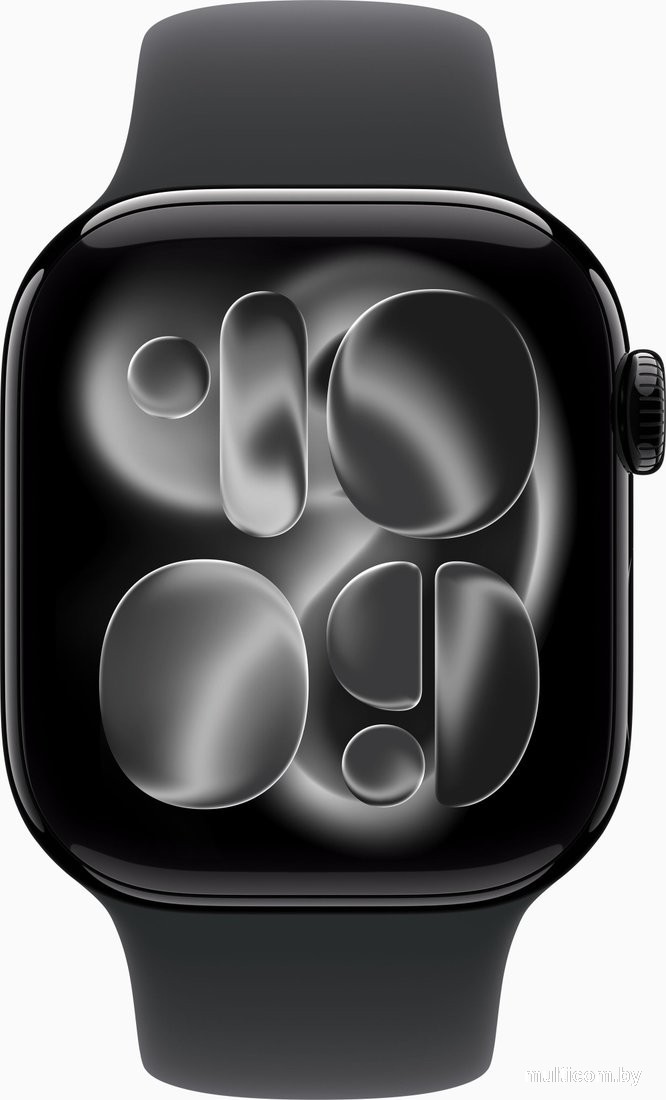 Умные часы Apple Watch Series 11 42 мм (алюминиевый корпус, черный/черный, спортивный силиконовый ремешок M/L)