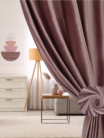 Комплект штор Soft Lines Бархат 9102G-A25 (150x270, пыльная роза)