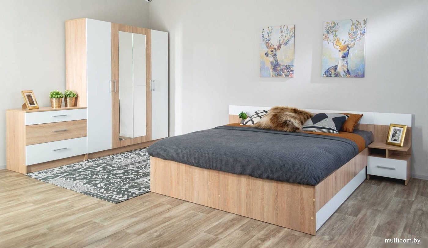 Комплект мебели для спальни Империал Алёна 4 (дуб сонома/белый)