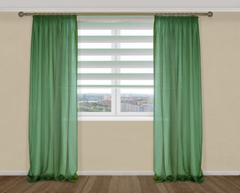 Комплект гардин Delfa Voile СТШ/Д-050 Voile/054 2x2.5 м (зеленый лайм, 2 шт)