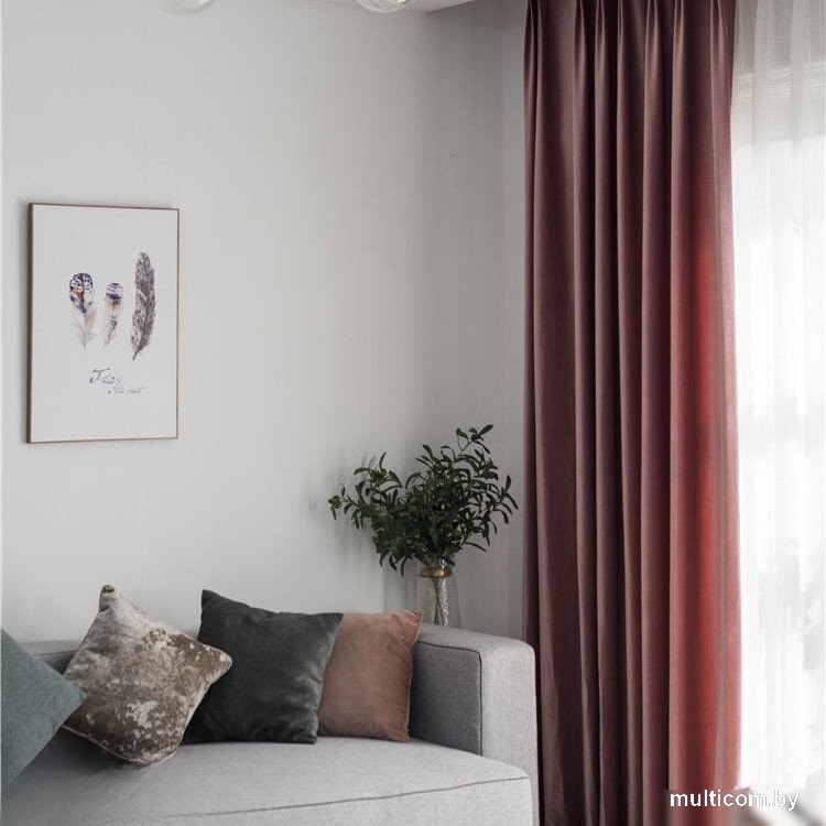 Комплект штор Soft Lines Бархат 9102G-A25 (150x270, пыльная роза)