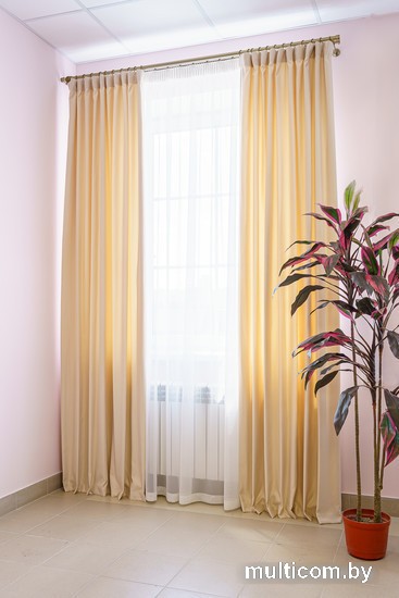 Комплект штор Decoretto Нубук светлый крем НСК-K2 1.25x2.6 м (кремовый, 2 шт)