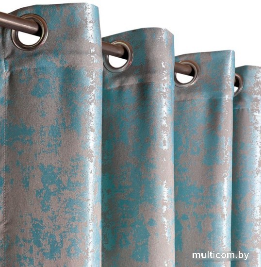 Комплект штор Nivasan Мрамор 10 на люверсах 1.5x2.6 м (бирюзовый)
