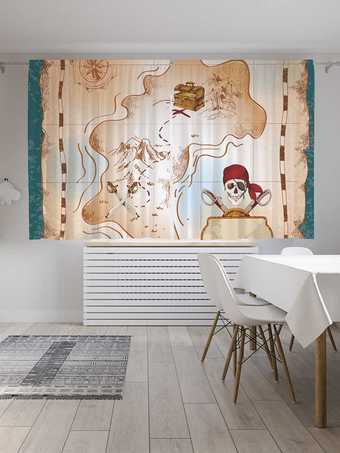 Комплект штор JoyArty Пиратский клад Oxford DeLux 1.45x1.8 м (2 шт)