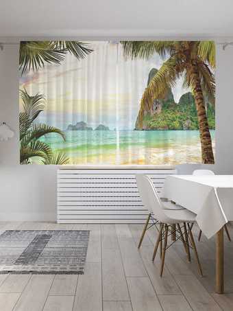 Комплект штор JoyArty Тропическая арка Oxford DeLux 1.45x1.8 м (2 шт)