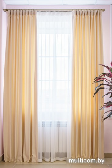 Комплект штор Decoretto Нубук светлый крем НСК-K2 1.25x2.6 м (кремовый, 2 шт)