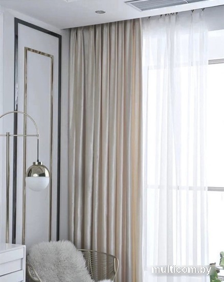 Штора Soft Lines Бархат 9138-E4 3x2.7 м (молочный, 2 шт)