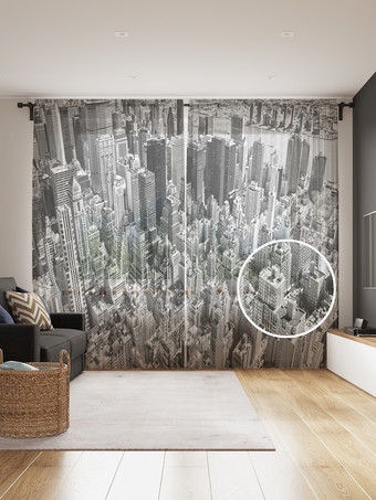 Комплект штор JoyArty Городские небоскрёбы 1.45x2.65 м tul_27312_145x265 (2 шт)