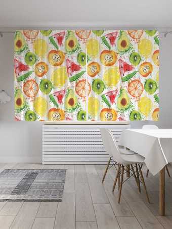 Комплект штор JoyArty Фруктовый мир 1.45x1.8 м pox_47778_145x180 (2 шт)