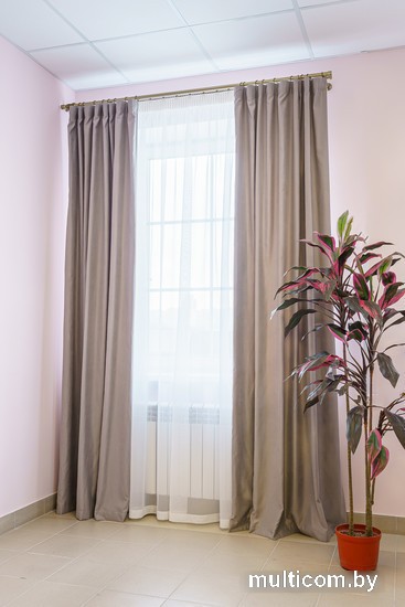 Комплект штор Decoretto Нубук НСС-K17 1.25x2.6 м (светло-серый, 2 шт)