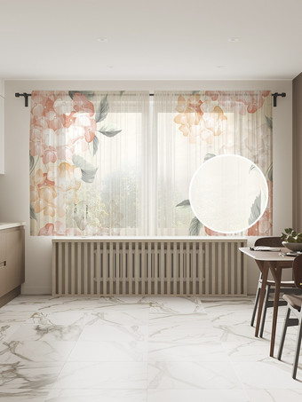 Комплект штор JoyArty Цветочная виньетка 1.45x1.8 м tul_32264_145x180 (2 шт)