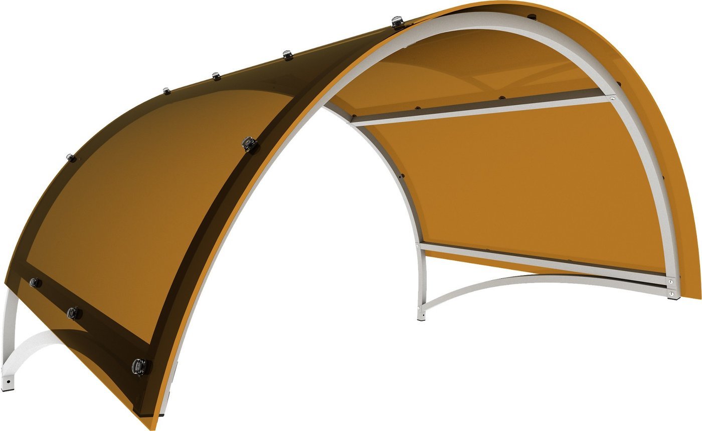 Козырек Импласт Арка 1500х1000 Янтарь (с сотовым поликарбонатом 6мм)