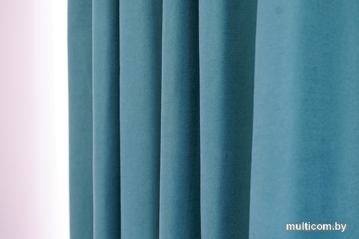 Комплект штор Decoretto Нубук НЯБ-K28 1.25x2.6 м (бирюзовый, 2 шт)