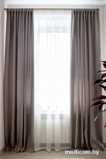 Комплект штор Decoretto Канвас основной КСО-K27 2.25x2.6 м (серый, 2 шт)