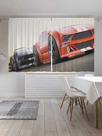 Комплект штор JoyArty В центре гонки 1.45x1.8 м pox_18225_145x180 (2 шт)