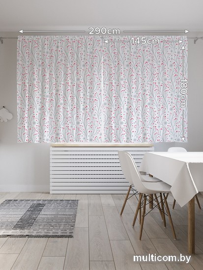 Комплект штор JoyArty Новогодние ветки Oxford DeLux 1.45x1.8 м pox_380796 (2 шт)