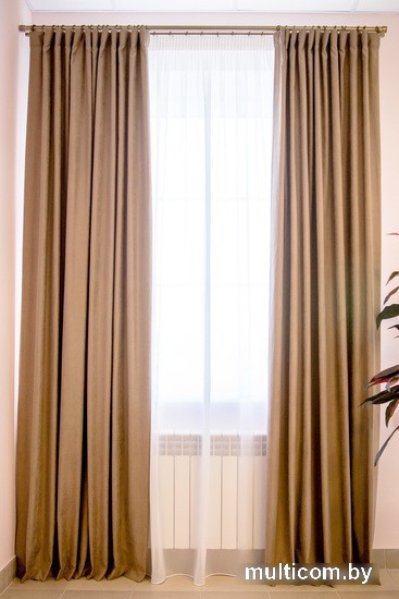 Комплект штор Decoretto Нубук мягкий НМП-K8 1.25x2.5 м (коричневый, 2 шт)