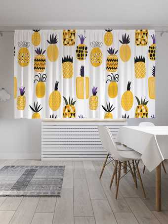 Комплект штор JoyArty Ароматный ананас Oxford DeLux 1.45x1.8 м (2 шт)