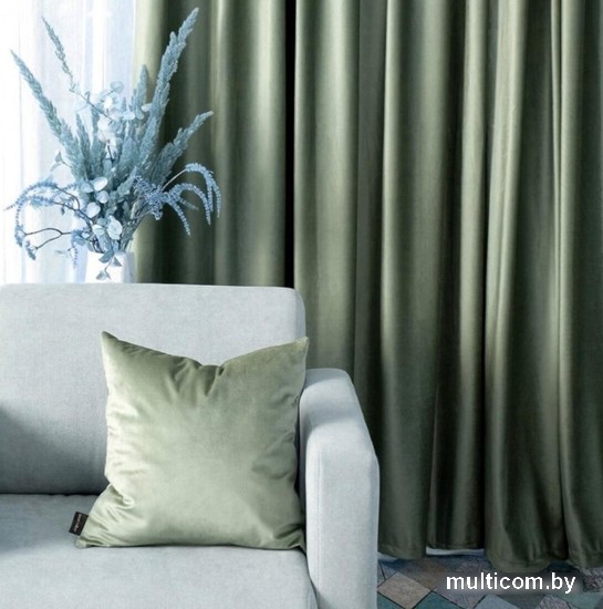 Комплект штор Nadzejka Бархат 38 на люверсах 145x260 (мята)