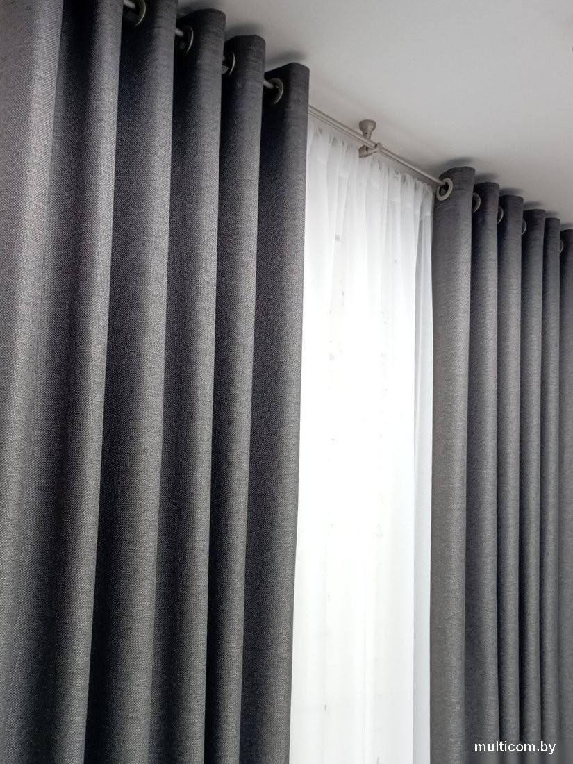 Комплект штор Модный текстиль 03L 112MT391019 (250x150, 2шт, темно-серый)
