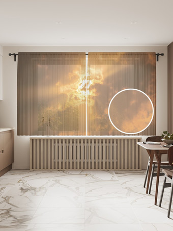 Комплект штор JoyArty Солнце прячется 1.45x1.8 м tul_13009_145x180 (2 шт)