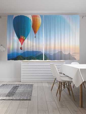 Комплект штор JoyArty Шары на фоне радуги 1.45x1.8 м pox_38502_145x180 (2 шт)