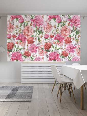 Комплект штор JoyArty Теплые оттенки роз Oxford DeLux 1.45x1.8 м (2 шт)