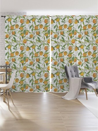 Комплект штор JoyArty Апельсины на ветках p_60262 (145x265)