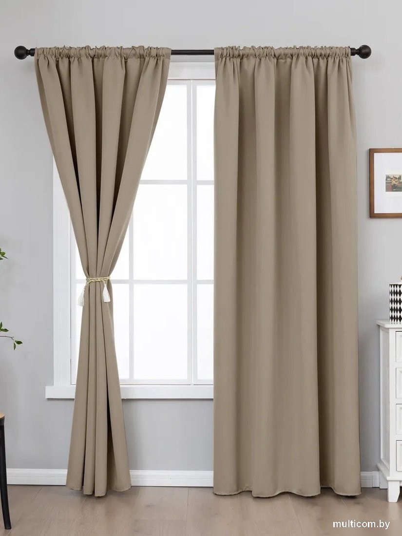 Комплект штор Mio Tesoro Блэкаут 400x260 (2шт, песочный)
