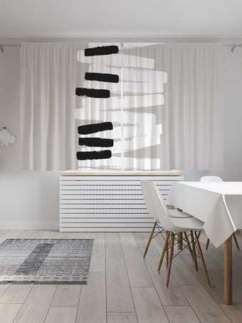 Комплект штор JoyArty Кривые клавиши Oxford DeLux 1.45x1.8 м (2 шт)