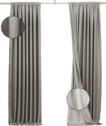 Комплект штор Модный текстиль 112MT6670M28 (260x200, 2шт, светлый асфальт)