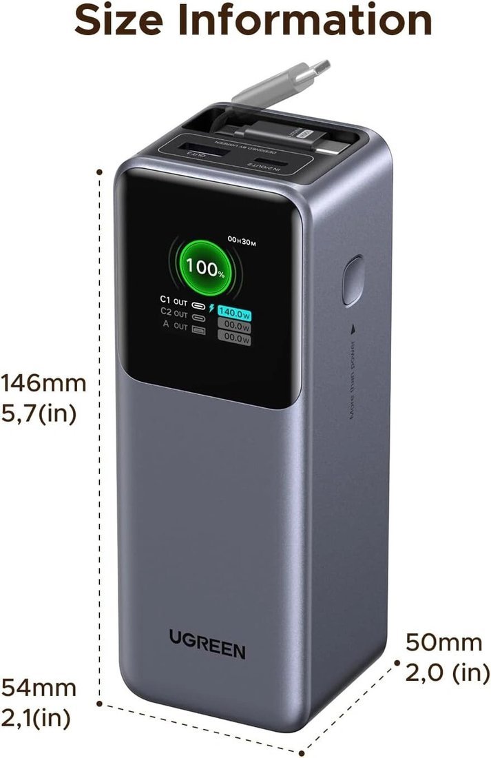 Внешний аккумулятор Ugreen PB726 95670B 20000mAh (серый)